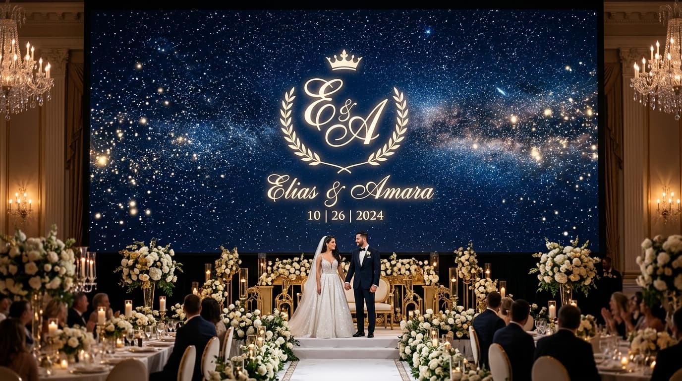 Background 01: Ánh Sao Kim Cương & Monogram Hoàng Gia